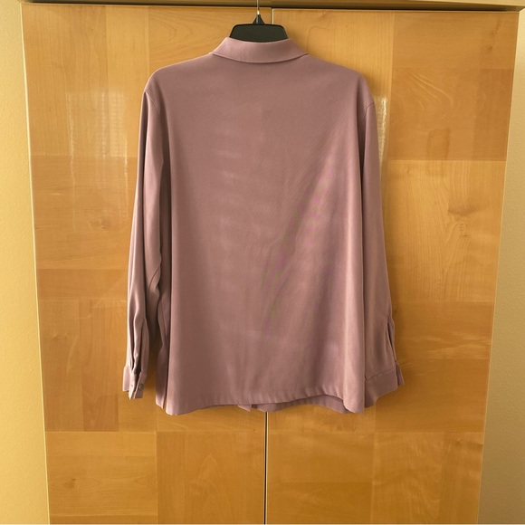 Alfred Dunner Purple-Pink Button Front Shirt/Jacket - Picture 3 of 9